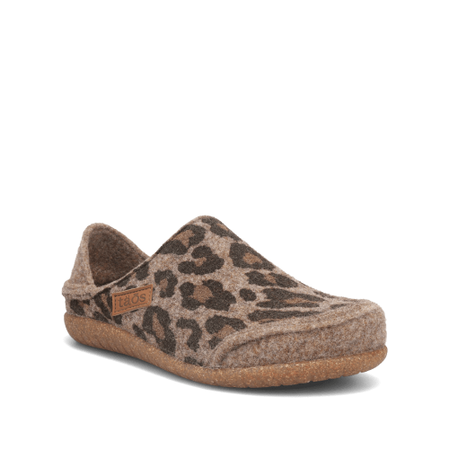 Hero image of Taos Footwear Convertawool Tan Leopard Wool Size 36